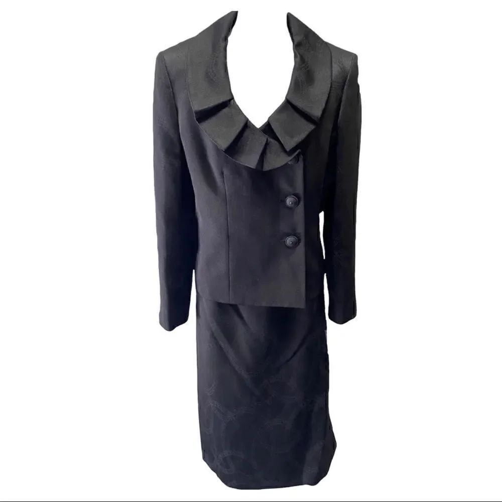 New! Evan Piccone Black Skirt Suit Sz 10